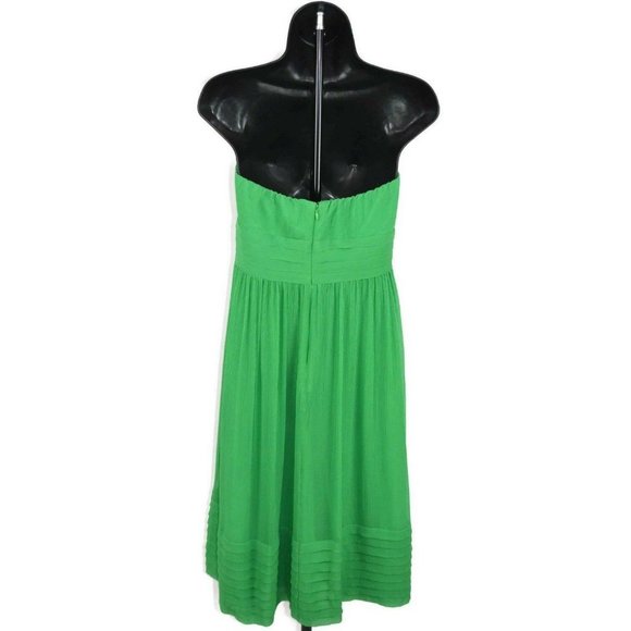J Crew Emerald Green 100% Silk Strapless Dress - Picture 3 of 8